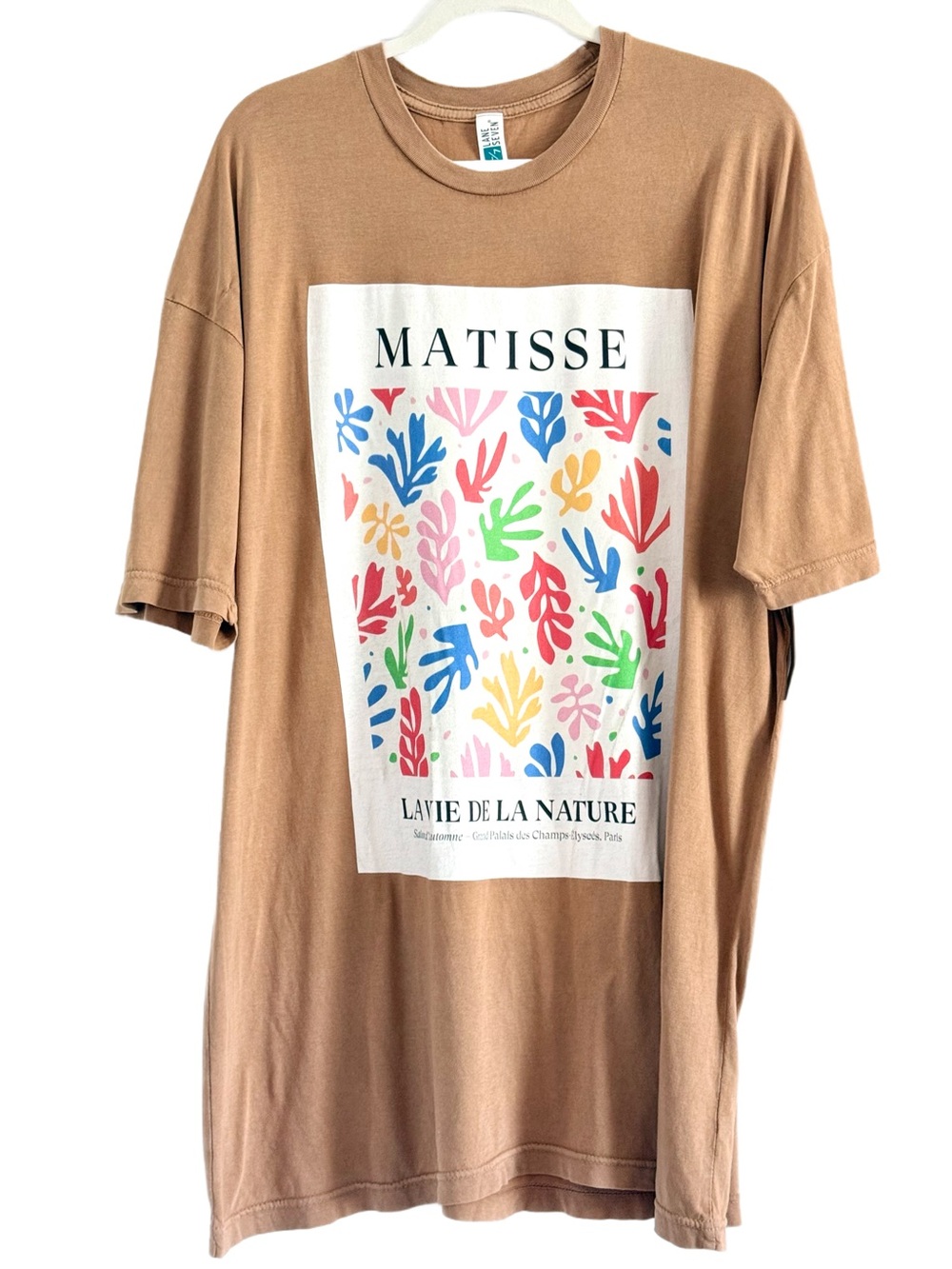 Lane Seven Tan Crewneck Tee with Matisse Art Graphic 2XL